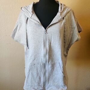 Victoria Secret Women's Hoodie Short Sleeve Size X Small Grey